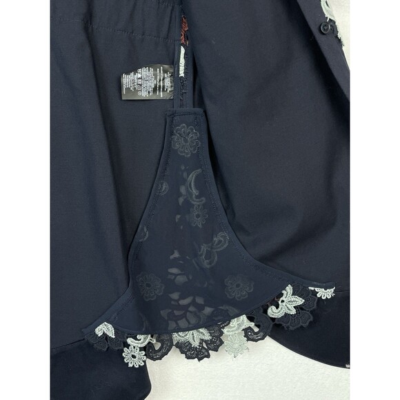Tory Burch Womens 6 Shirt Dress Guipure Lace Floral Bittersweet Navy Elegant NEW - Picture 13 of 16